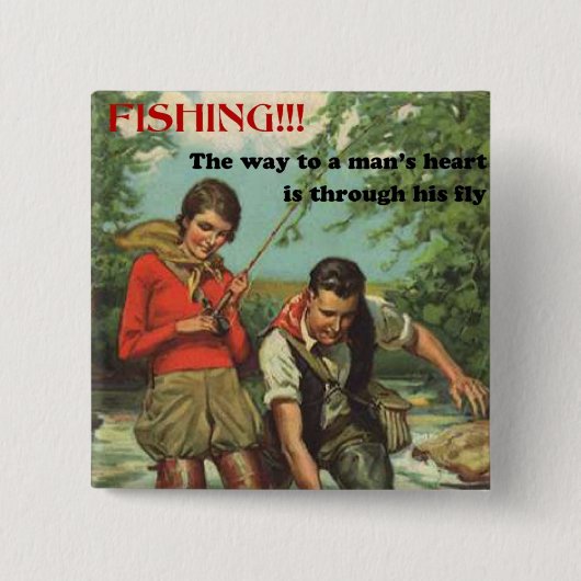 Vliegen - Retro-Afbeelding met Funny Gezegde Vierkante Button 5,1 Cm (Voorkant)
