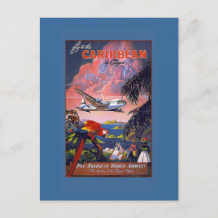 Vliegen tegen het Caraïbisch Poster voor Vintage-r Briefkaart