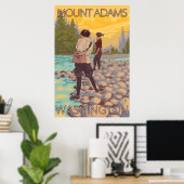 Vliegen van vrouwen - Mount Adams, Washington Poster (Thuiskantoor)