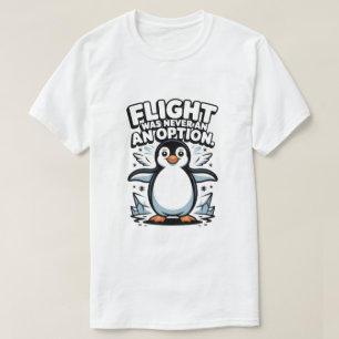 Vliegen was nooit een optie Grappige Pinguïn T-Shi T-shirt