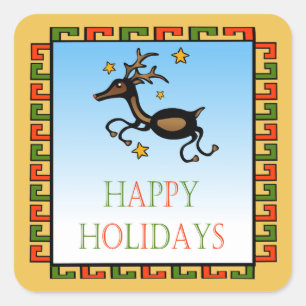 Vliegend dieper-plein-decaal/Sticker Vierkante Sticker