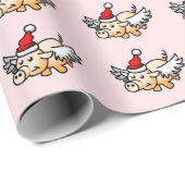 Vliegend Kerst Varken Cadeaupapier (Rol Hoek)