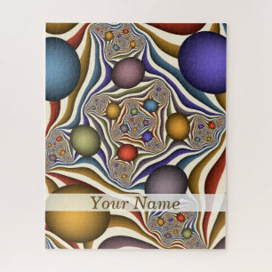 Vliegend, Kleurrijk Modern Abstract Fractal Naam Legpuzzel