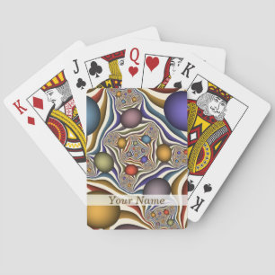 Vliegend, Kleurrijk Modern Abstract Fractal Naam Pokerkaarten