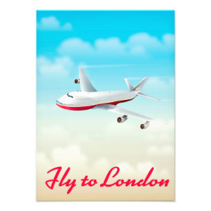 Vliegend naar London Plane poster