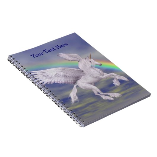Vliegend Unicorn Rainbow Gepersonaliseerd Notitieb Notitieboek (Rechterzijde)