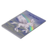 Vliegend Unicorn Rainbow Gepersonaliseerd Notitieb Notitieboek (Linkerzijde)