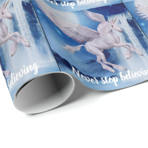 Vliegend Unicorn Waterfall Believe Fantasy Horse Cadeaupapier