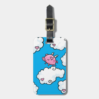  vliegend varken danst op wolken bagagelabel