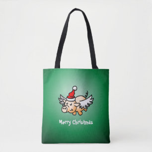 Vliegend Varken Kerstmis Draagtas