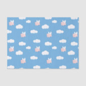 Vliegend varken Schattige biggetje met vleugels op Tissuepapier (Voorkant)