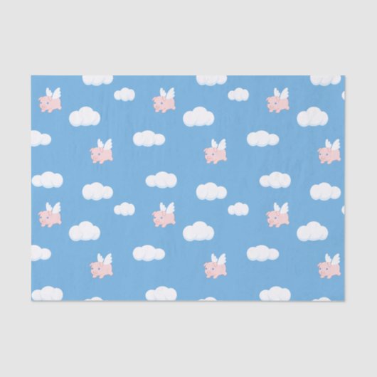 Vliegend varken Schattige biggetje met vleugels op Tissuepapier (Voorkant)