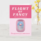 Vliegend varken - Vlucht van Fancy Wenskaart Kaart (Gele Bloem)