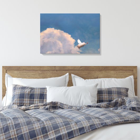 vliegend varkenscanvas canvas afdruk (Insitu (Slaapkamer))
