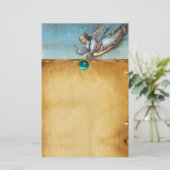 VLIEGENDE AANKONDIGING ANGEL Perkament Blue Sapphi Briefpapier (Staand voorkant)