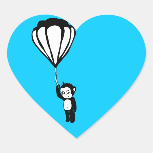 vliegende aap : luchtballon hart sticker (Voorkant)