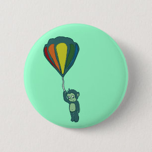 vliegende aap : luchtballon ronde button 5,7 cm