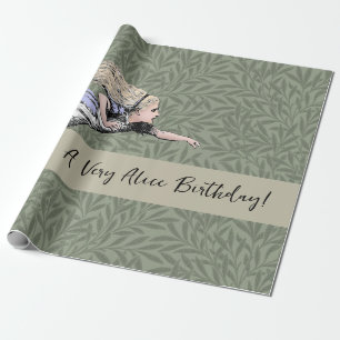 Vliegende Alice Wonderland Avontuur Oude Tenniel Cadeaupapier