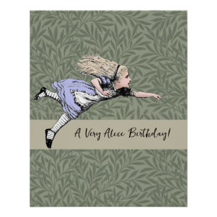Vliegende Alice Wonderland Avontuur Oude Tenniel Perfect Poster