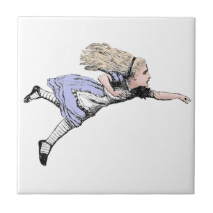 Vliegende Alice Wonderland Avontuur Oude Tenniel Tegeltje