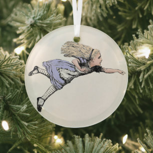 Vliegende Alice Wonderland Avontuur Vintage Tennie Glas Ornament