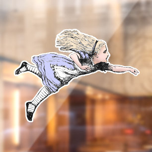 Vliegende Alice Wonderland Avontuur Vintage Tennie Raamsticker