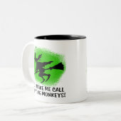 Vliegende apen tweekleurige koffiemok (Voorkant links)