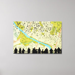 Vliegende Austin Bats Congress Bridge Canvas Afdruk