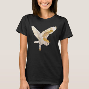 Vliegende Barn Owl Collage Bird Art T-Shirt