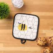 Vliegende bij, schattige doodle pannenlap (Top down)