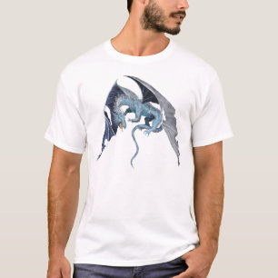 Vliegende blauwe draak t-shirt