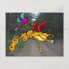 Vliegende dierentuin. briefkaart