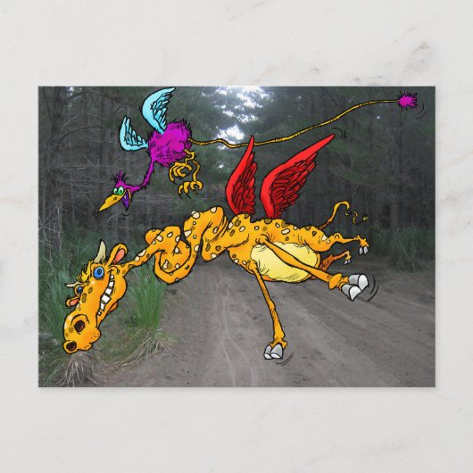 Vliegende dierentuin. briefkaart (Voorkant)