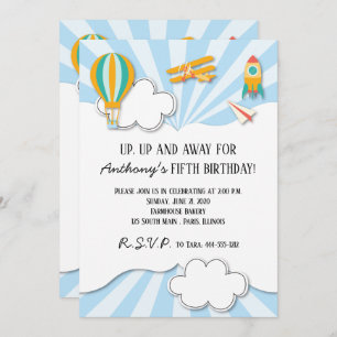 Vliegende Dingen Verjaardaguitnodiging Kaart