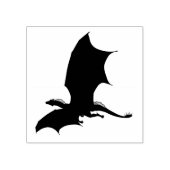 Vliegende draak zwart silhouet vorm 	rubberstempel (Afrduk)