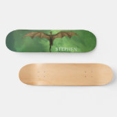 Vliegende dragon Green Nebula Galaxy Monogram Skateboard (Horizontaal)