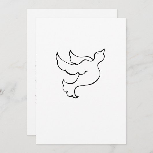 Vliegende duif hoop geloof vrijheid inspirerende k aankondiging (Voorkant / Achterkant)