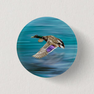 Vliegende eend ronde button 3,2 cm