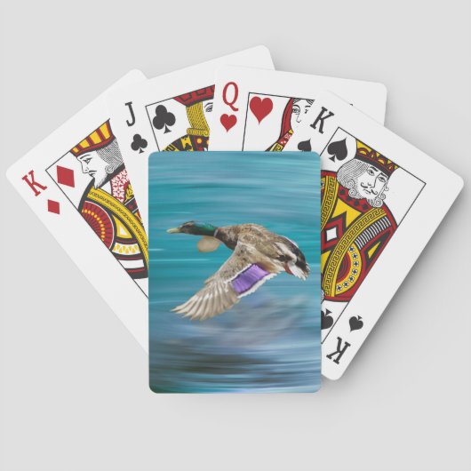 Vliegende eend van wilde eend pokerkaarten (Achterkant)