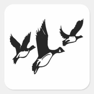 Vliegende eenden vierkante sticker