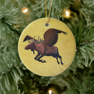 Vliegende Eland Keramisch Ornament