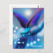 Vliegende engel 's nachts kunst briefkaart (Voorkant / Achterkant)