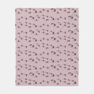 Vliegende flaimingos Fleece Blanket (droesroze)