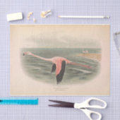Vliegende Flamingo Bird Ephemera Decoupage Tissuepapier (Craft)