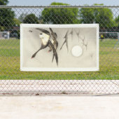 VLIEGENDE GANZEN EN VOLLEDIGE MAAN JAPANSE PRINT B SPANDOEK (Insitu)