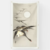 VLIEGENDE GANZEN EN VOLLEDIGE MAAN JAPANSE PRINT B SPANDOEK (Verticaal)