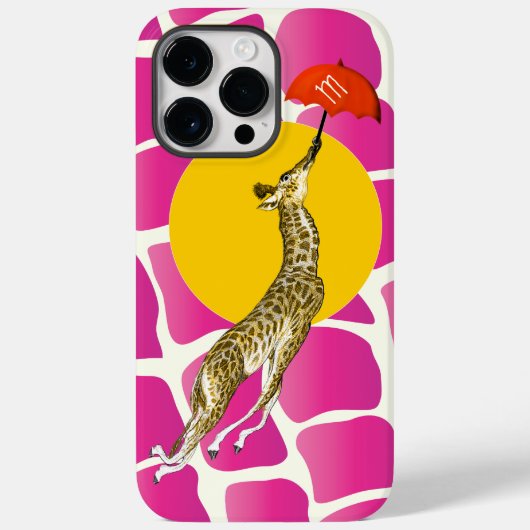 Vliegende Giraffe Rood Paraplu Bruin Giraffe Patro Case-Mate iPhone Case (Achterkant)