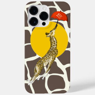 Vliegende Giraffe Rood Paraplu Bruin Giraffe Patro Case-Mate iPhone 14 Pro Max Hoesje