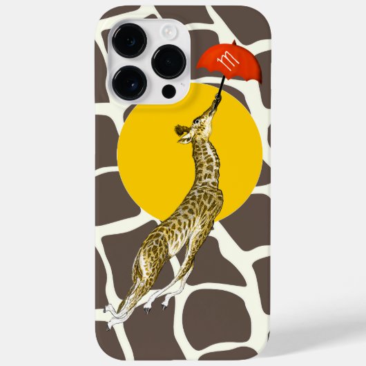 Vliegende Giraffe Rood Paraplu Bruin Giraffe Patro Case-Mate iPhone Case (Achterkant)