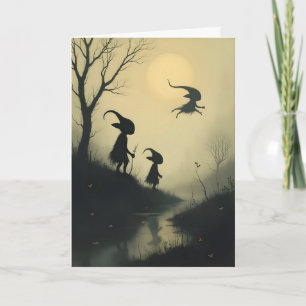 Vliegende Goblin Halloween Feestdagen Kaart